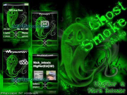 Ghost Smoke - Theme & Flash Menu For Sony Ericsson [128x160]