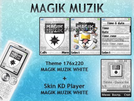Magik Muzik White -  + Skin for KD Player Sony Ericsson 176x220