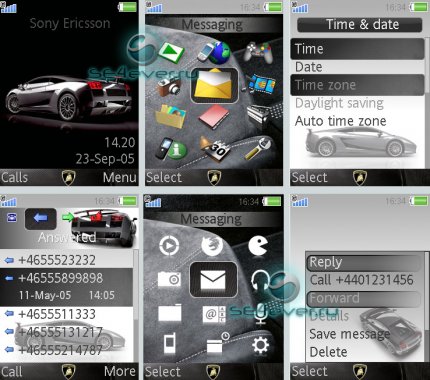 Theme [320x240] + Menu Superleggera  for Sony Ericsson K790, K800, K810