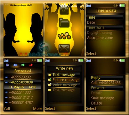 Walkman Dance Gold v2 - Flash Theme (standby & menu) for Sony Ericsson [320x240]