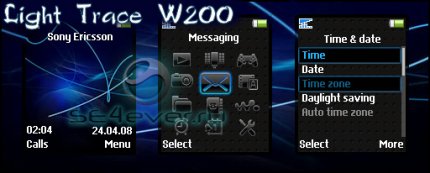 Light Trace - Theme [128x160] & Menu Icons for Sony Ericsson W200i