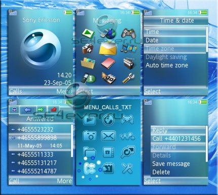 Analog Blue -   Flash Menu  Sony Ericsson [320x240]