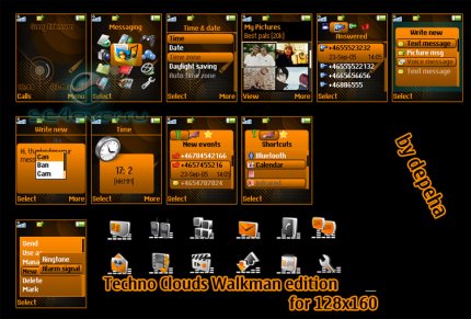 Techno Clouds Walkman Edition Pack 128x160