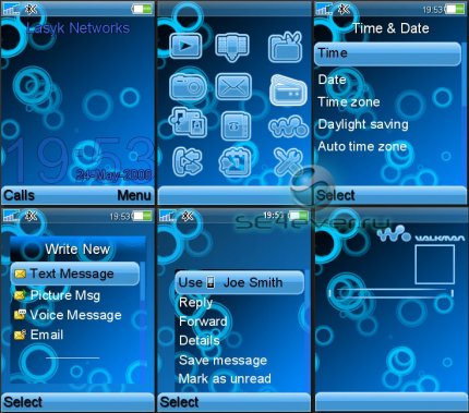 Bubble Blue - Theme  & Menu Icons  for Sony Ericsson [320x240]