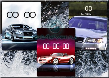 Cars Clocks - 3 Flash wallpapers for Sony Ericsson [176x220]