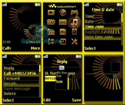 Aperture Gold - Flash Theme (menu & standby) + Skin Walkman 2.0