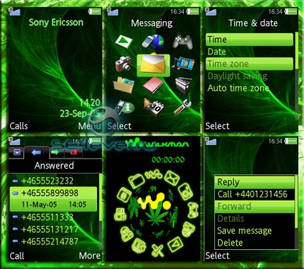 Mot Green -   Flash Menu  Sony Ericsson [320x240]