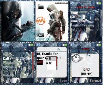 Assassins - Flash Theme (menu & standby) for Sony Ericsson [176x220]  