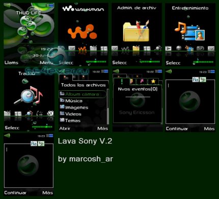 Lava SE v2 - Flash Theme (menu & standby) for Sony Ericsson [176x220] 
