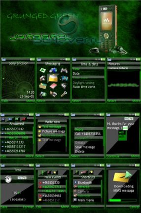 Grunged Green -   Sony Ericsson [240x320]