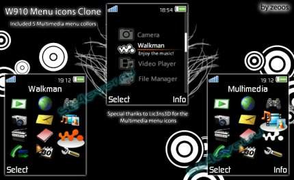 W910 Clone - Menu Icons for Sony Ericsson [176x220]