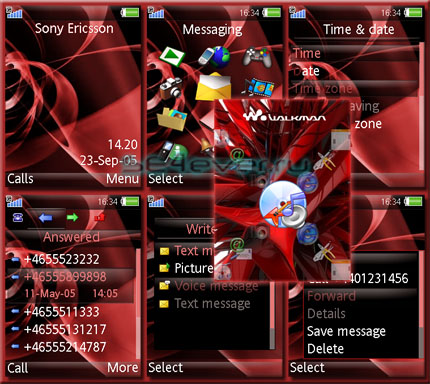 Red Abstrac X - Theme & Flash Menu For SE [320x240]