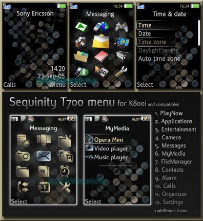 Sequinity T700 - Theme & Menu Icons SE [240x320]