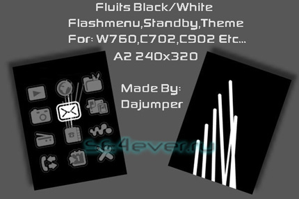 Fluits Black&White - Flash Theme 2.1 for Sony Ericsson
