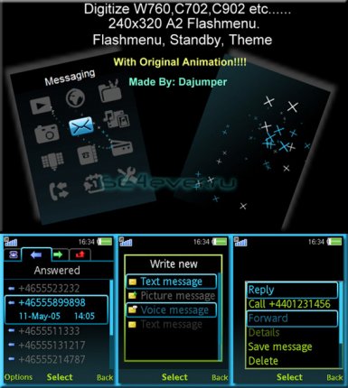 Digitize - Flash Theme 2.1 for Sony Ericsson [240x320]
