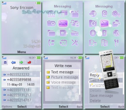 Morning Glisten C905 - Flash Theme 2.1 for Sony Ericsson [240x320]