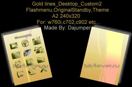 Gold Lines Custom 2 - Flash Theme 2.1 for Sony Ericsson [240x320]