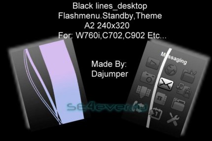 Black Lines - Flash Theme 2.1 for Sony Ericsson