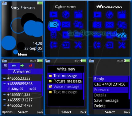 Clero Black & Blue - Flash Theme 2.0 for Sony Ericsson