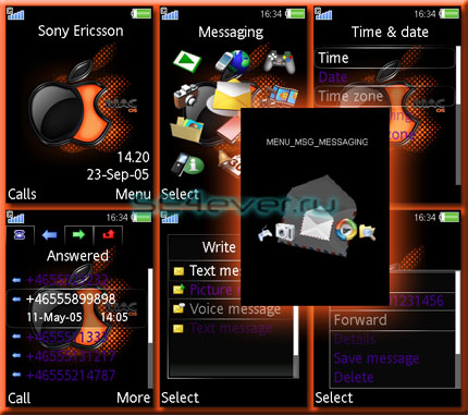iApple Mac Os - Theme & Flash Menu 1.1 for Sony Ericsson 320x240 