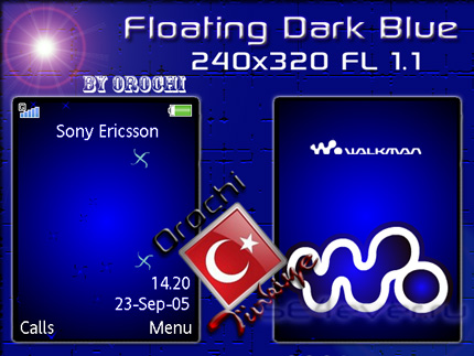 Floating Dark Blue - Flash Theme 1.1 for Sony Ericsson 240x320 