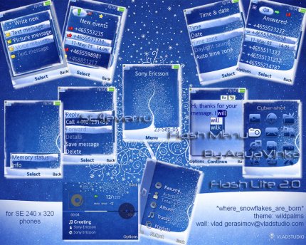 Where Snowflakes Are Born - Flash Theme 2.0 for Sony Ericsson 240x320