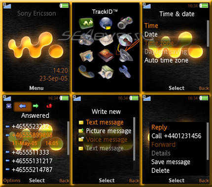 Buff Black Orange - Flash Theme 2.0 for Sony Ericsson 240x320