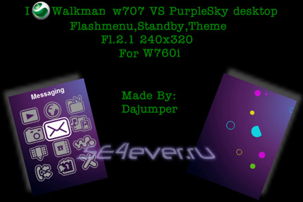 Walkman W707 VS PurpleSky - Flash Theme 2.1 for Sony Ericsson
