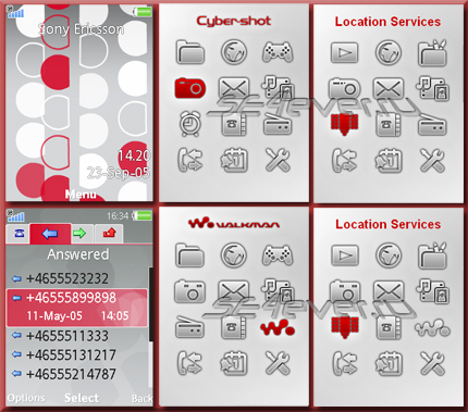 Pattern vs Silver with red - Flash Theme 2.1 for Sony Ericsson