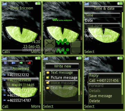 Green Eye - Theme and Flash Menu For Sony Ericsson 240x320