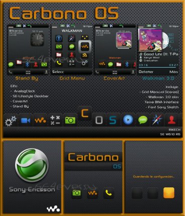 Carbono OS - Mega Pack For SE 176x220