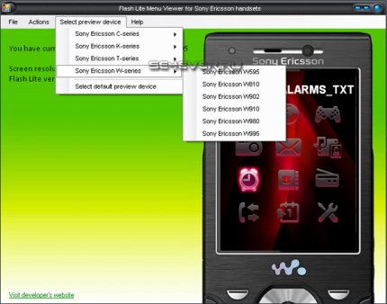 FLM Viewer - Flash Lite Menu Viewer for Sony Ericsson handsets