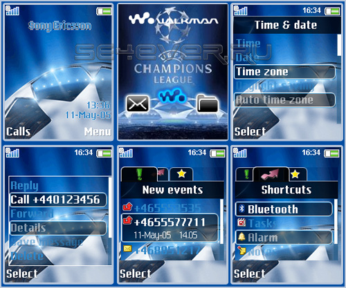 Champions League - Theme and Flash Menu For Sony Ericsson 176220