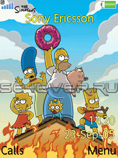 Simpsons - Theme and Flash Menu For Sony Ericsson 240x320