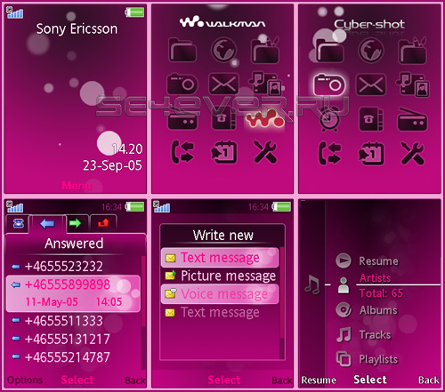 Pink Lilac - Flash Theme 2.0 for Sony Ericsson