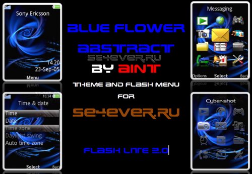 Blue Flower Abstract - Flash Theme 2.0 for Sony Ericsson