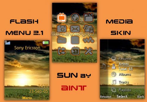Sun - Flash Theme 2.1 for Sony Ericsson + Media skin