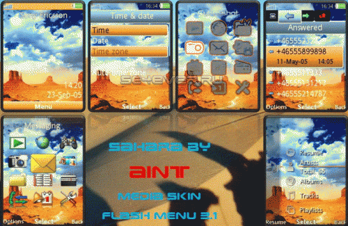 Sahara - Flash 2.1 theme for SE A2 + Media Skin