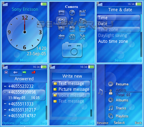 Glassy Blue - Flash Theme 2.1 For Sony Ericsson