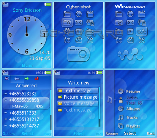 Glassy Blue - Flash Theme 2.0 For Sony Ericsson