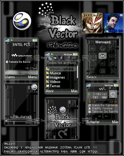 Black Vector - ModPack For Sony Ericsson 176x220