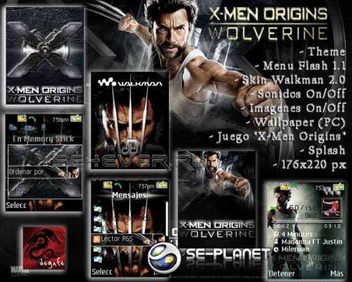 X-Men Origins Wolverine - Mega Pack For SE 176x220