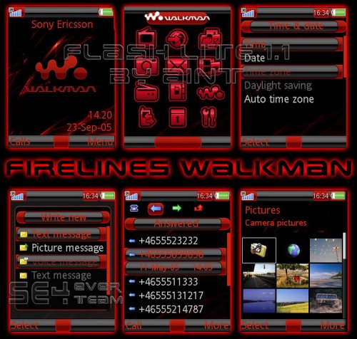 Firelines Walkman - Flash 1.1 theme for Sony Ericsson [240x320]