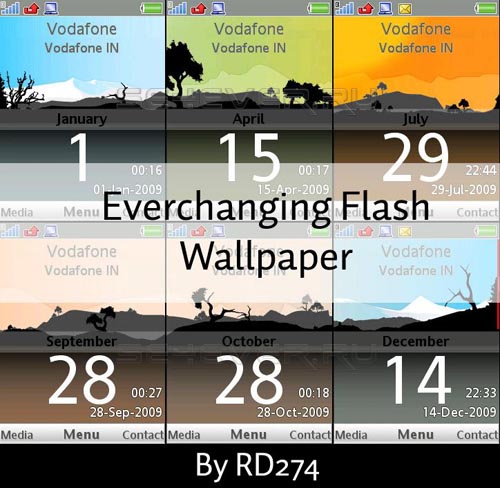 Calendar - Everchanging Flash Wallpaper For Sony Ericsson A200