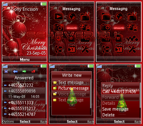Animated Merry Christmas - Flash Theme For Sony Ericsson 200