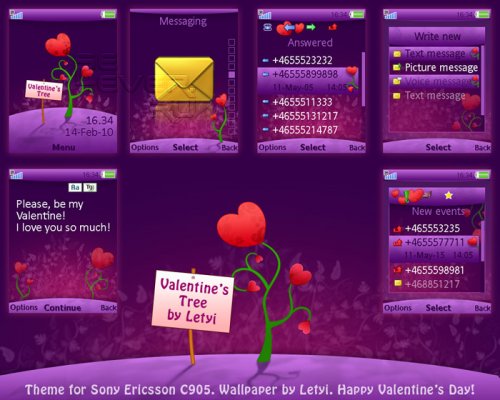 Valentine's Tree - Sony Ericsson A200 Theme