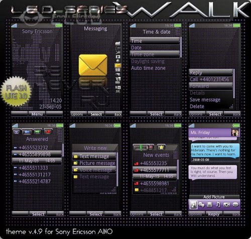 L.E.D WALK - Sony Ericsson Aino Theme 240x432