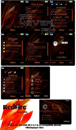 Red Fire / Blue Fire - Theme For Sony Ericsson 240x320
