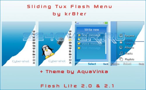 Sliding Tux - Flash Theme For Sony Ericsson A200