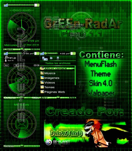 GrEEn-RadAr - Flash Theme For Sony Ericsson 240x320 FL 1.1